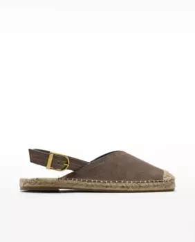 Женские плоские кожаные эспадрильи с ремешком и застежкой на пряжку Parfois, темно-коричневый