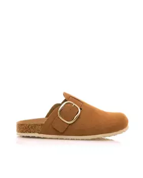 Женские плоские сабо с боковой пряжкой Mustang, коричневый