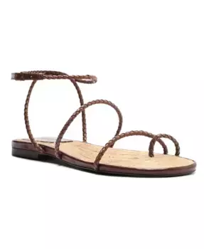 Женские плоские сандалии Kaya из соломки Schutz, коричневый