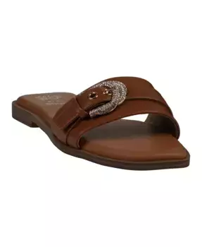 Женские плоские сандалии Kenna с декоративной пряжкой GC Shoes, коричневый/бежевый