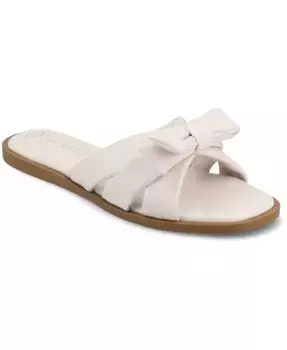 Женские плоские сандалии Prylin Bow Slide Journee Collection, коричневый/бежевый