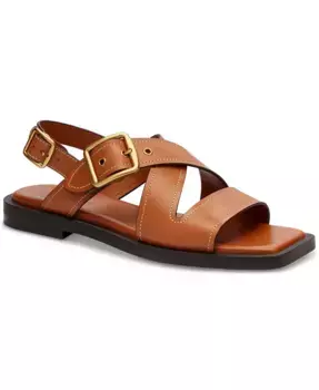 Женские плоские сандалии с пряжками Archival Buckled Flat Sandals COACH, коричневый