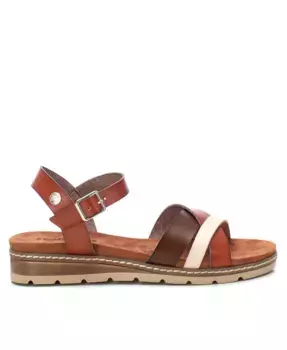 Женские плоские сандалии с ремешками XTI, коричневый/бежевый