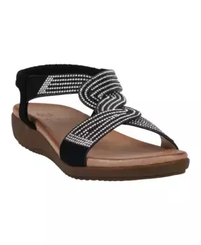 Женские плоские сандалии Viana с декоративными элементами GC Shoes, черный