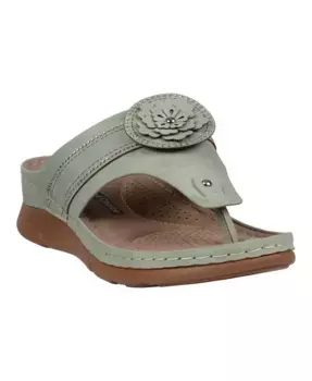 Женские плоские сандалии Vickie Flower Thong GC Shoes, зеленый