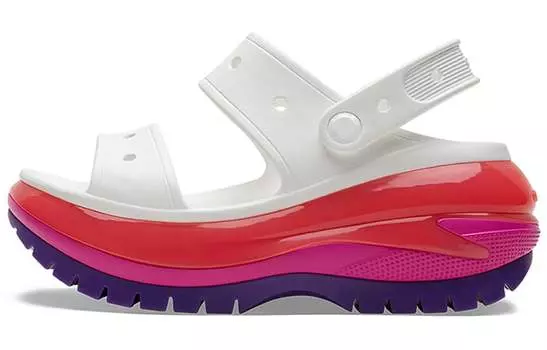 Шлепанцы и сланцы Crocs Classic Mega Crush Sandal 'White Red Purple' Women's