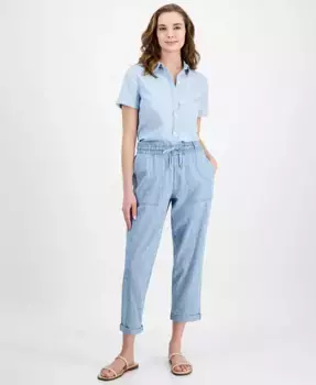 Женские полосатые джоггеры с цветочным принтом Nautica Jeans, синий