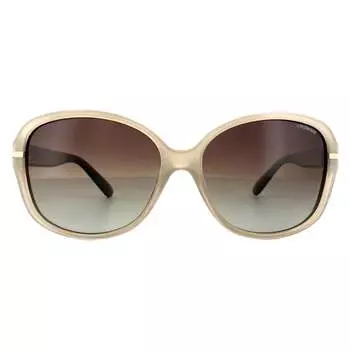 Женские поляризационные солнцезащитные очки коричневого цвета с градиентом Butterfly Гавана Polaroid, бежевый