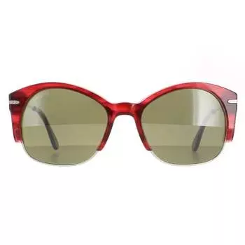 Женские полуободковые серебристые полосатые поляризованные зеленые винита 555 нм Serengeti, красный
