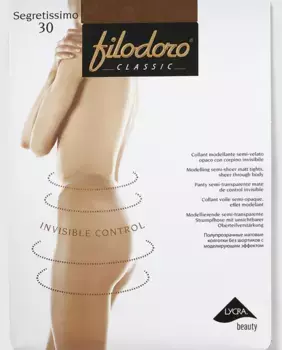 Женские полупрозрачные трусики Filodoro invisible control плотностью 30 ден, светло-коричневый