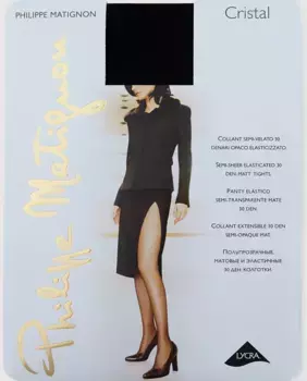 Женские полупрозрачные трусики Philippe Matignon плотностью 30 ден, черный