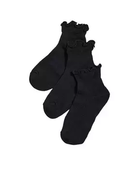 Женские ПОВСЕДНЕВНЫЕ КЛАССИЧЕСКИЕ НОСКИ С РЮШАМИ – НАБОР ИЗ ТРЁХ ИЗМЕРЕНИЙ Stems, черный