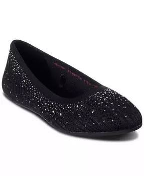 Женские повседневные балетки без шнуровки Cleo 2.0 Glitzy Days от Finish Line Skechers, черный