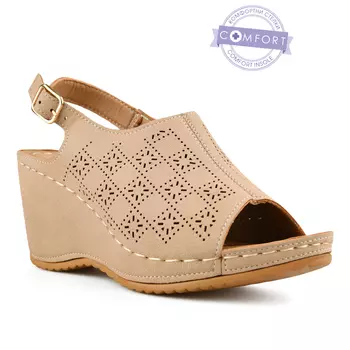 Женские повседневные босоножки бежевого цвета на платформе Tendenz