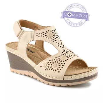 Женские повседневные босоножки бежевого цвета Tendenz