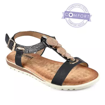 Женские повседневные босоножки черные Tendenz