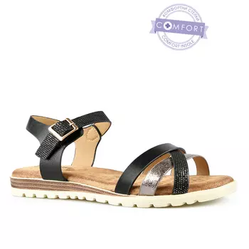 Женские повседневные босоножки черные Tendenz