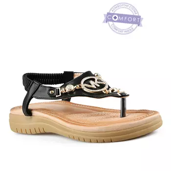 Женские повседневные босоножки черные Tendenz