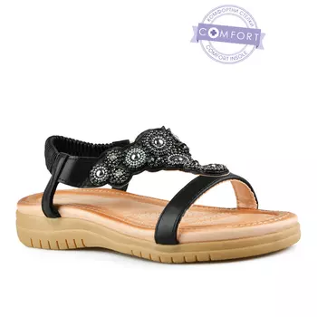 Женские повседневные босоножки черные Tendenz