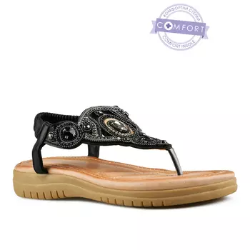 Женские повседневные босоножки черные Tendenz