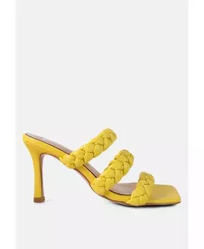 Женские повседневные босоножки на высоком каблуке Bae с плетеным ремешком London Rag, желтый