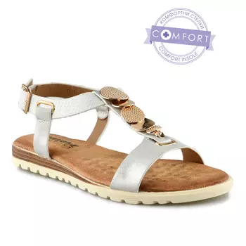 Женские повседневные босоножки серебристого цвета Tendenz