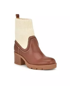 Женские повседневные ботильоны на блочном каблуке с выступами на подошве Popit Nine West, белый