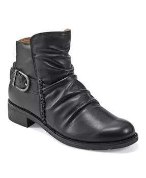 Женские повседневные ботильоны Naira со сборками и круглым носком Earth, черный