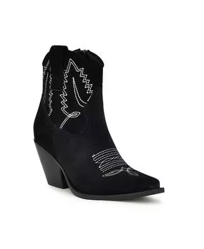Женские повседневные ботильоны Nallas на блочном каблуке в стиле вестерн Nine West, черный