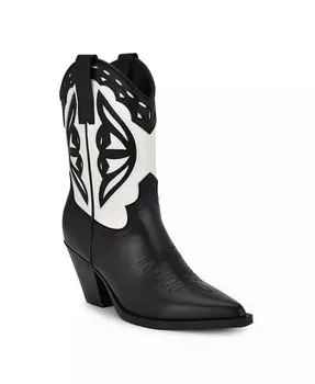 Женские повседневные ботильоны в стиле вестерн с острым носком Puzz Nine West, черный