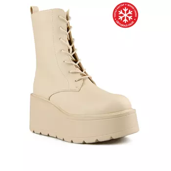 Женские повседневные ботинки бежевого цвета на теплой подкладке Tendenz