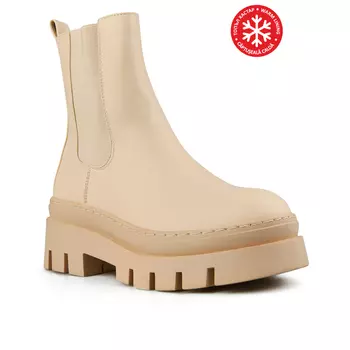 Женские повседневные ботинки бежевого цвета на теплой подкладке Tendenz