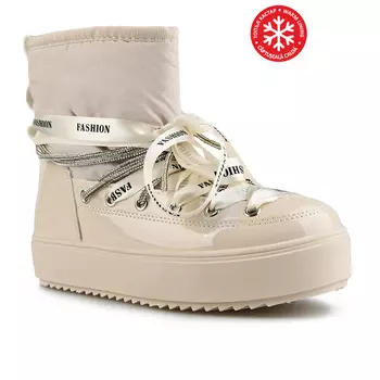 Женские повседневные ботинки бежевого цвета на теплой подкладке Tendenz