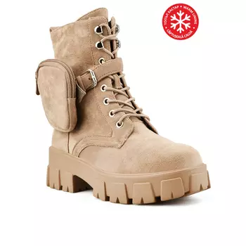 Женские повседневные ботинки бежевого цвета на теплой подкладке Tendenz