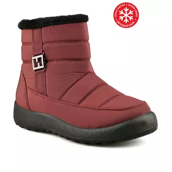 Женские повседневные ботинки бордового цвета на теплой подкладке Tendenz