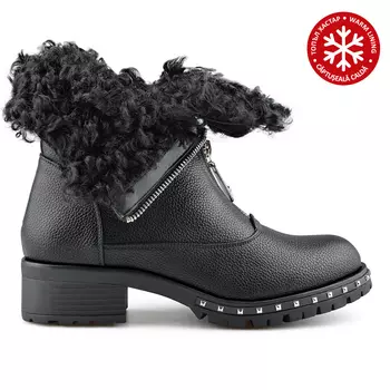 Женские повседневные ботинки черные на теплой подкладке Tendenz