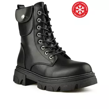 Женские повседневные ботинки черные на теплой подкладке Tendenz