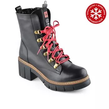 Женские повседневные ботинки черные на теплой подкладке Tendenz