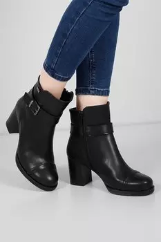 Женские повседневные ботинки на каблуке с пряжкой и резиновой подошвой с круглым носком 20428 GNDER(R)