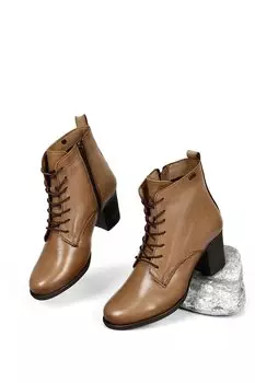 Женские повседневные ботинки VZON из натуральной кожи с круглым носком на резиновой подошве и шнуровке на молнии 10407 GNDER(R)