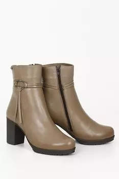 Женские повседневные ботинки VZON из натуральной кожи с круглым носком, на резиновой подошве, на каблуке и на молнии, 51495 GNDER(R)