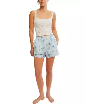 Женские повседневные боксеры с цветочным принтом Free People, синий