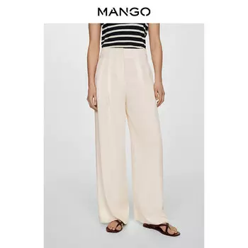 Женские повседневные брюки Mango из лиоцеллового волокна, светло-бежевый