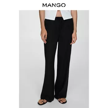 Женские повседневные брюки Mango с эластичной резинкой на талии, черный