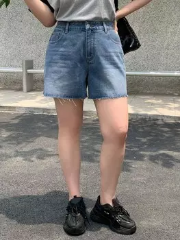 Женские повседневные джинсовые шорты Dazy Petite Plus больших размеров с карманами и потертым краем Dazy, синий