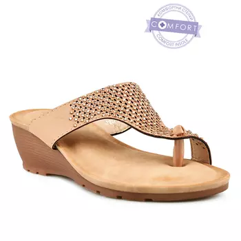 Женские повседневные коричневые тапочки Tendenz