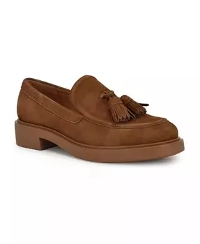 Женские повседневные лоферы с круглым носком без шнуровки Roker Nine West, коричневый