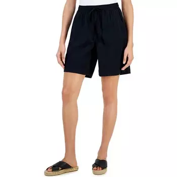 Женские повседневные мини-шорты с высокой посадкой Petites Karen Scott, цвет Deep Black