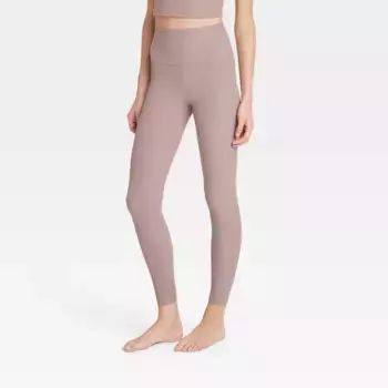 Женские повседневные мягкие леггинсы с высокой посадкой в рубчик длиной 7/8 - All In Motion, цвет Light Brown