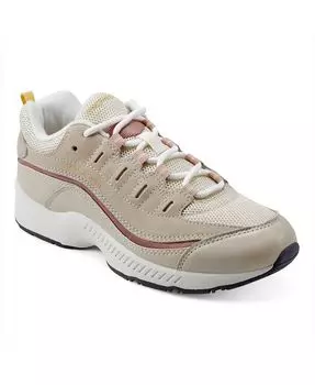 Женские повседневные прогулочные туфли Romy с круглым носком на шнуровке Easy Spirit, цвет Light Natural, Cream, Rose - Leather, Suede, Textile